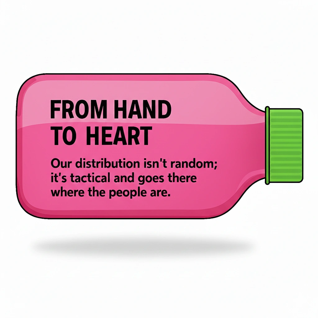 FreeWater Jamaica Pink Bottle - Hand-to-Heart Targeted Media Distribution