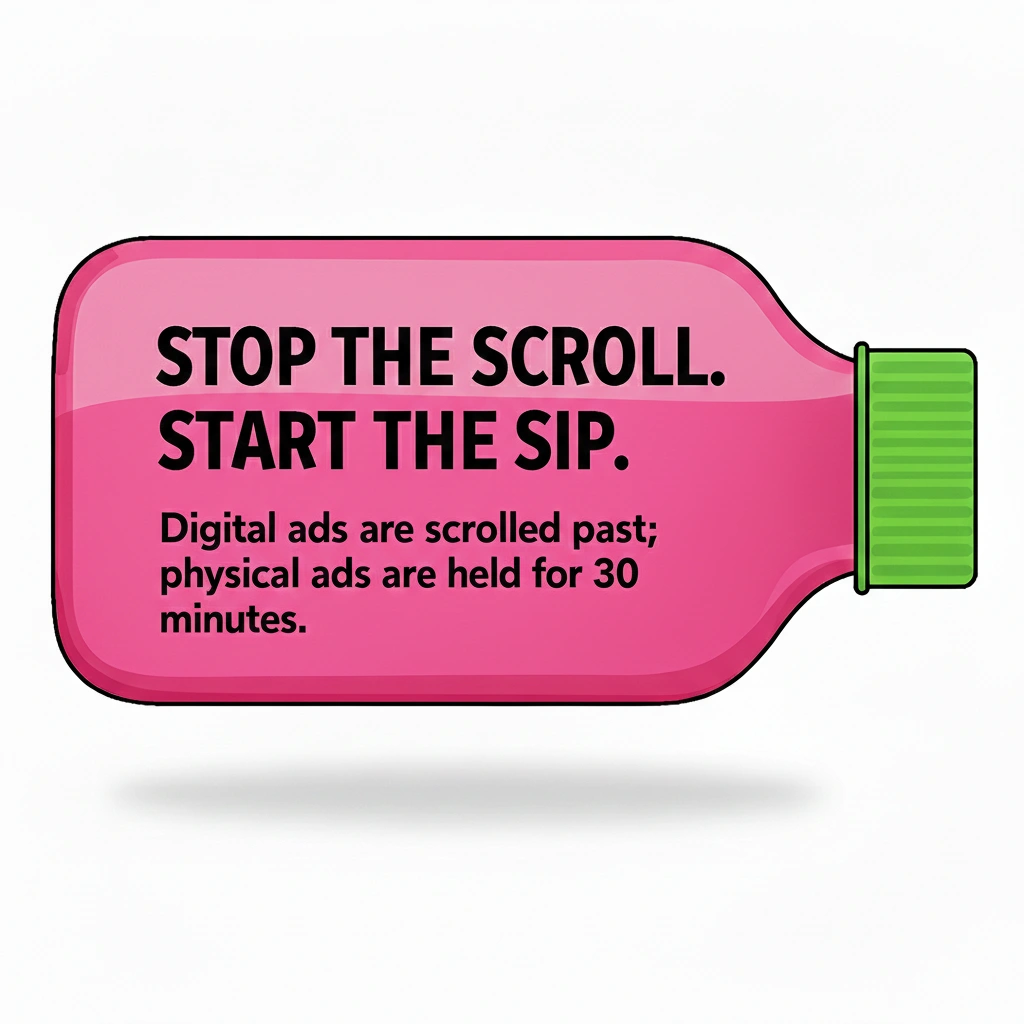 Stop the Scroll Pink Advertising Bottle